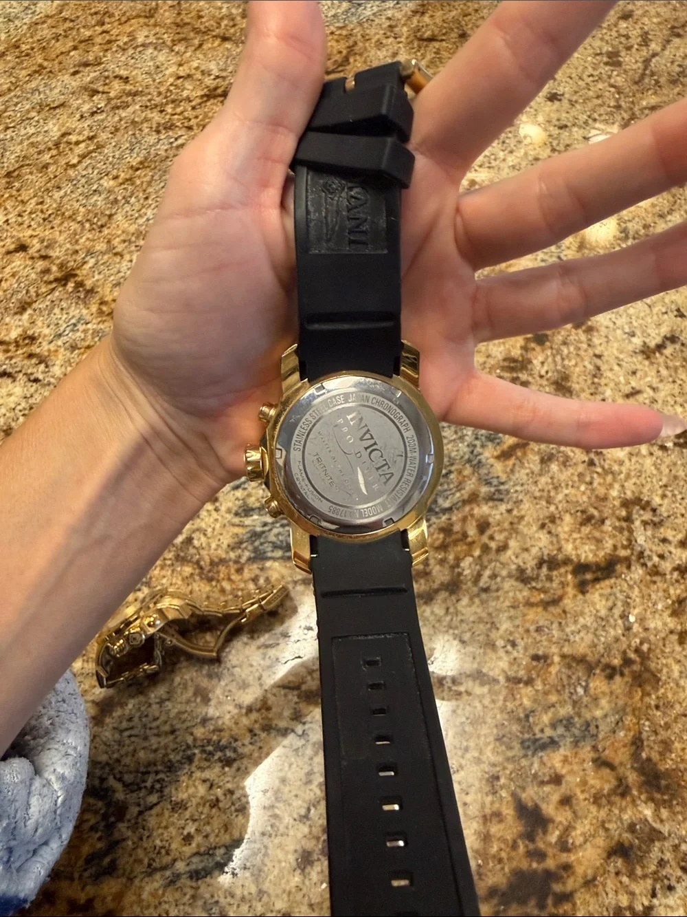 Invicta Gold and Black Sport Chronograph Watch